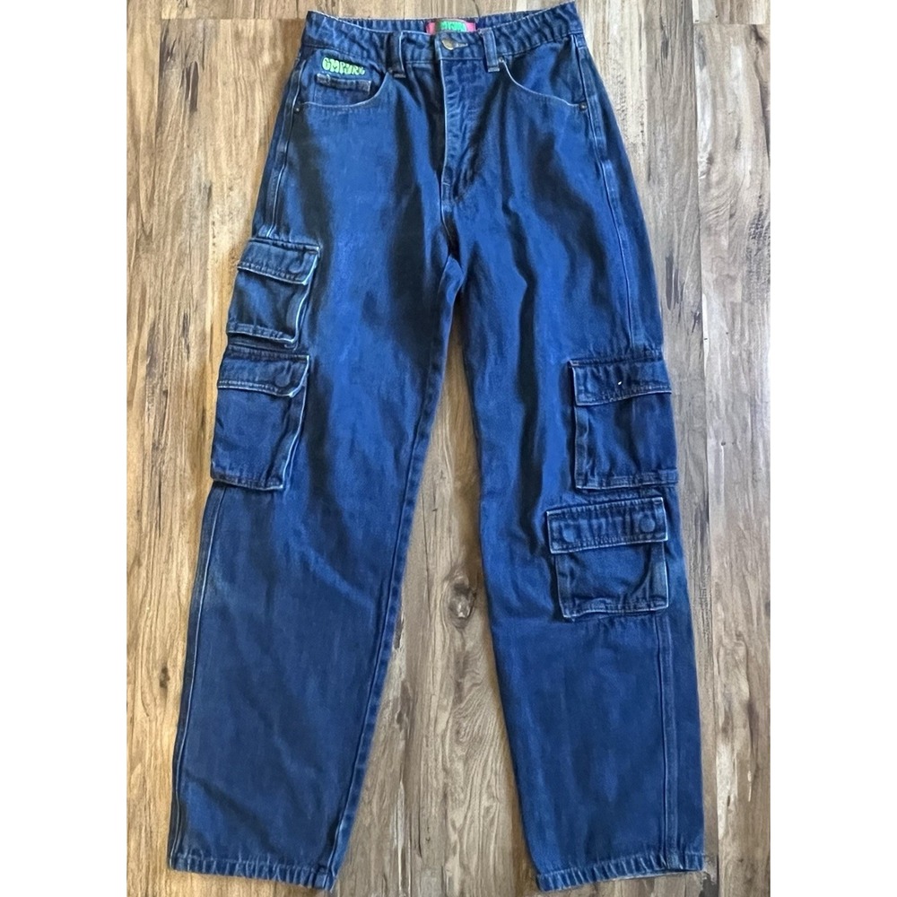 Empyre Women's Cargo, Skater, Y2K Vibe, Grunge Med. Wash Jeans Juniors Size 2